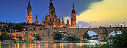 Zaragoza city on Ebro River