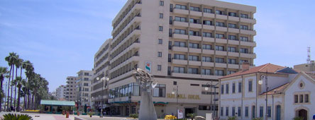 Municipality Square with Hotel Sun Hall in Larnaca
